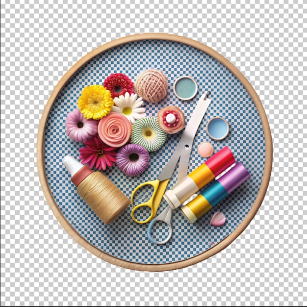 zestaw nici i tamborek do haftu